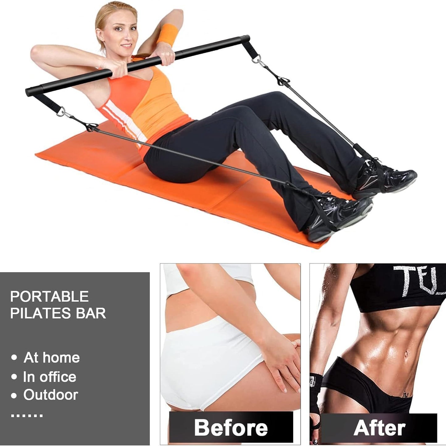 HomeGym Pilates Bar Kit – Full Workout, Zero Excuses